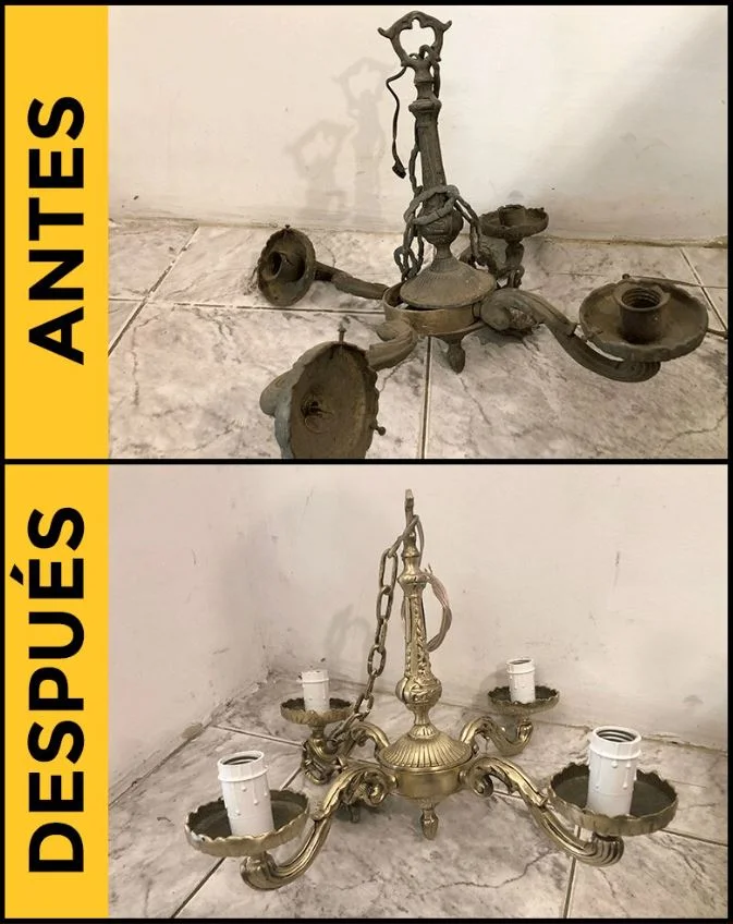 restauracion de candelabro antiguo
